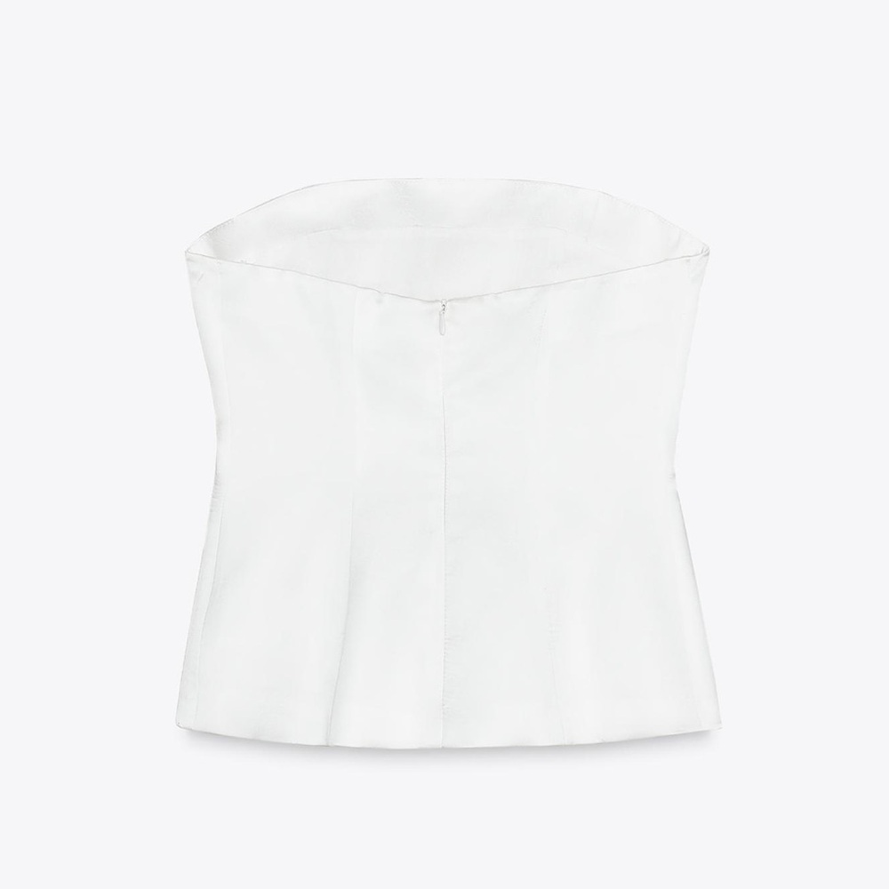 Zara White Strapless Bustier